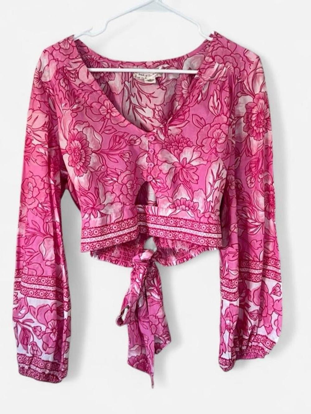 Band of the Free long sleeve boho crop top